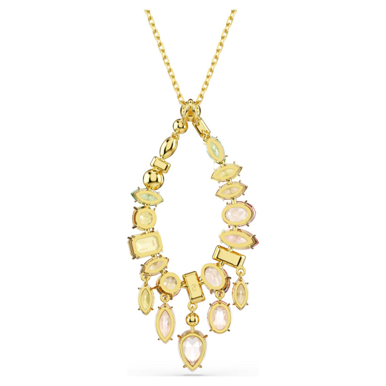 Gema pendant Mixed cuts, Multicolored, Gold-tone plated
